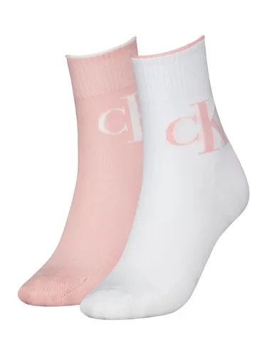 Calvin Klein Logo Socks, Pack of 2 - Rose Pink/White - Female