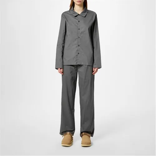 Calvin Klein Long Sleeve and Trouser Pajamas Set - Grey