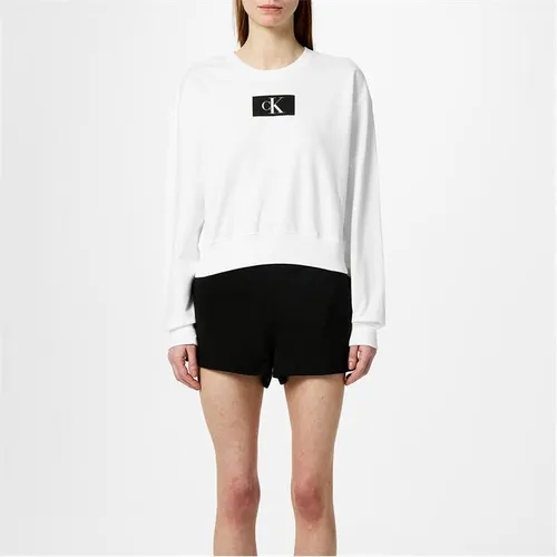 Calvin Klein Long Sleeve Lounge Sweatshirt - White