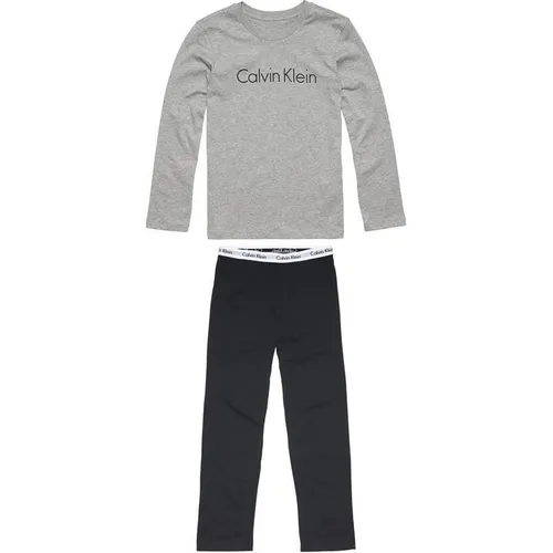 Calvin Klein Ls Knit Pj Set - Grey