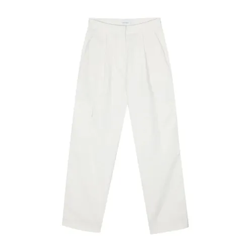 Calvin Klein , LW Bark Textured Cargo Pant ,White female, Sizes: