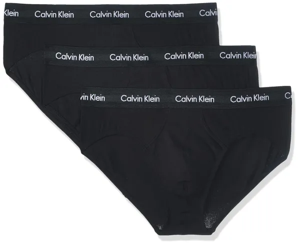 Calvin Klein Men 3P HIP BRIEF Black (Black With Black Wb