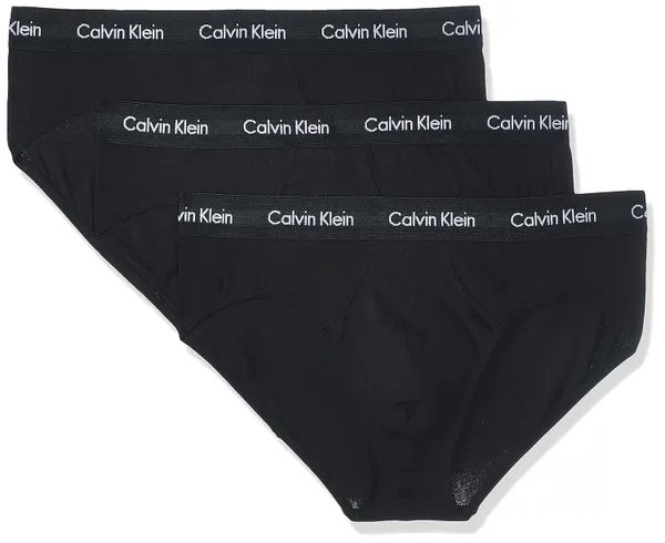 Calvin Klein Men 3P HIP BRIEF Black W. Black Wb