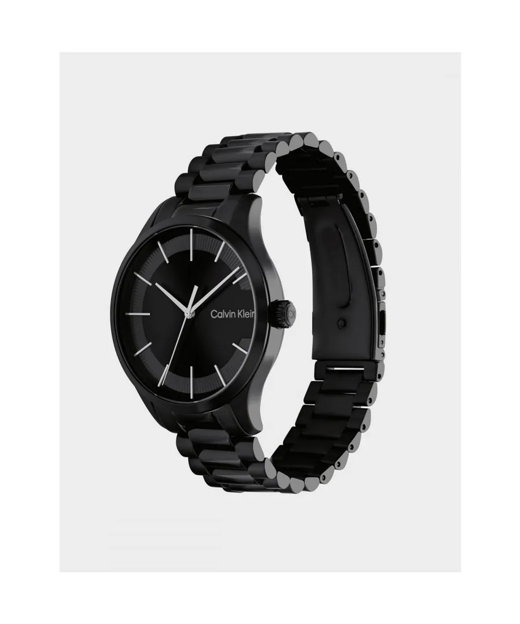 Calvin Klein Mens Accessories Iconic Bracelet Watch in Black Stainless Steel - One Size