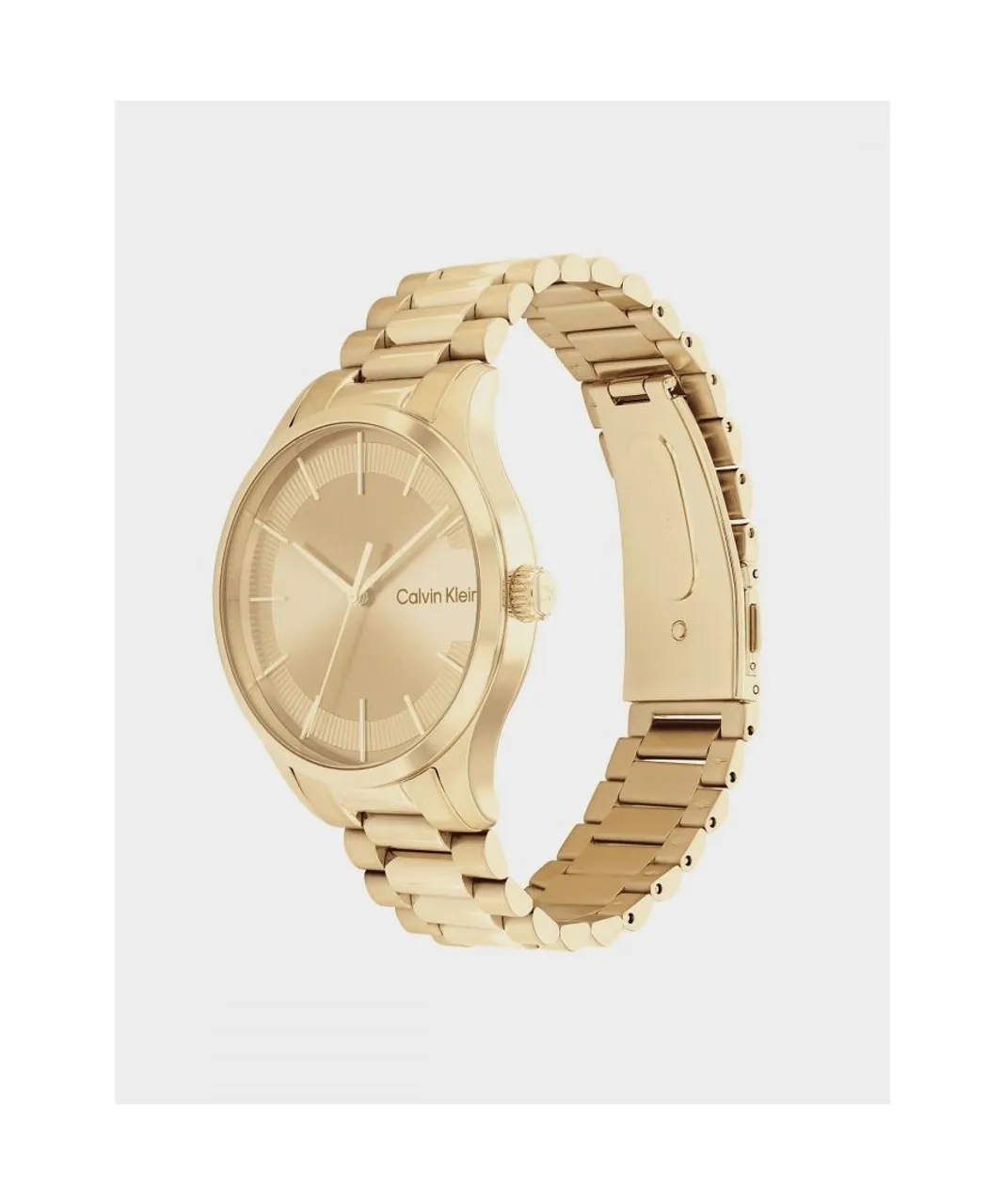Calvin Klein Mens Accessories Iconic Bracelet Watch in Gold Stainless Steel - One Size