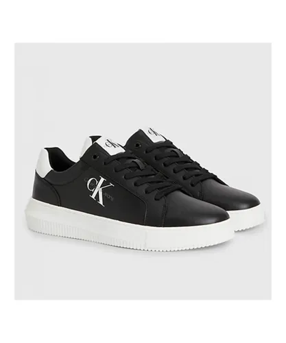 Calvin Klein Mens Chunky Sole Trainers in Black Leather