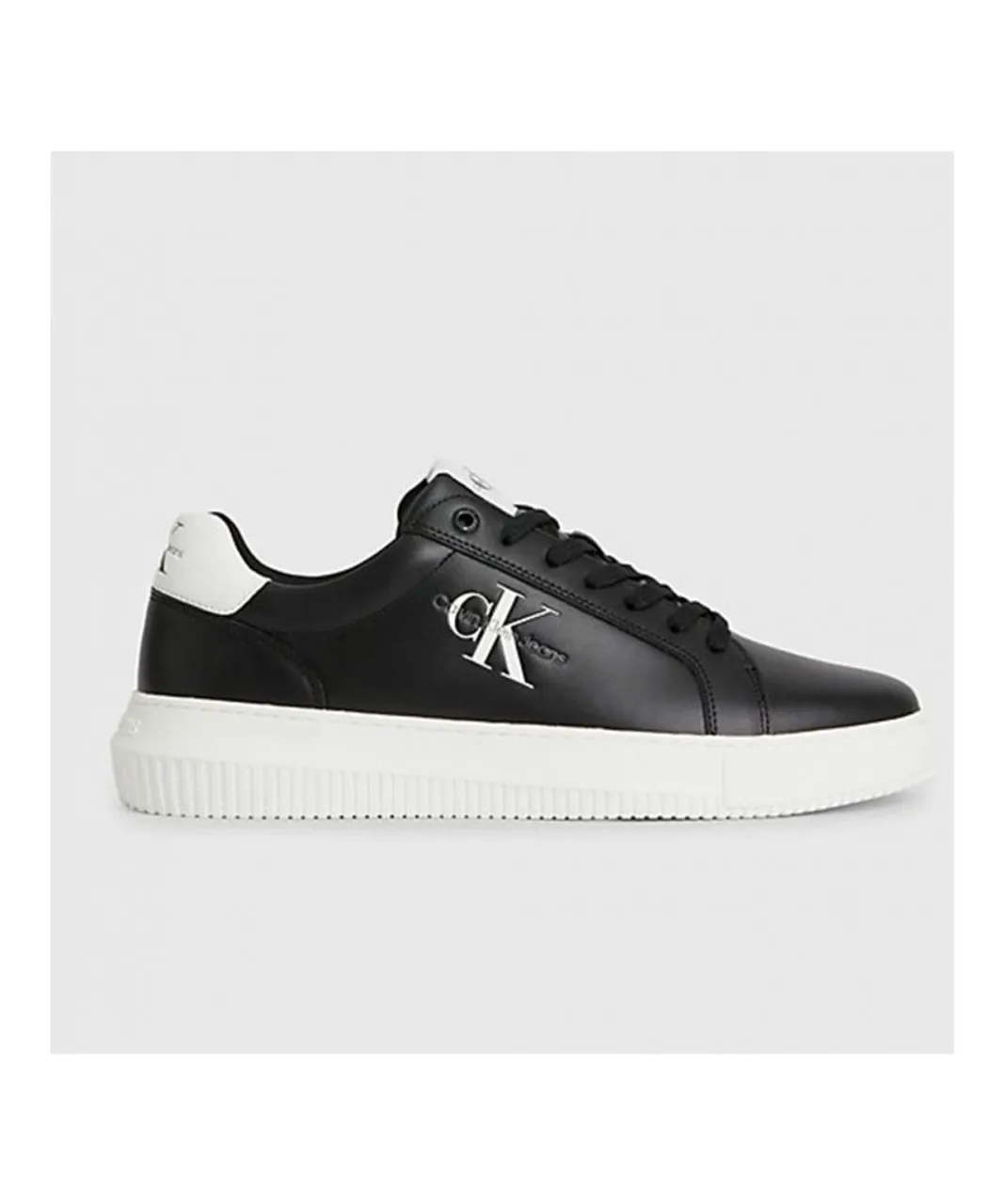 Calvin Klein Mens Chunky Sole Trainers in Black Leather