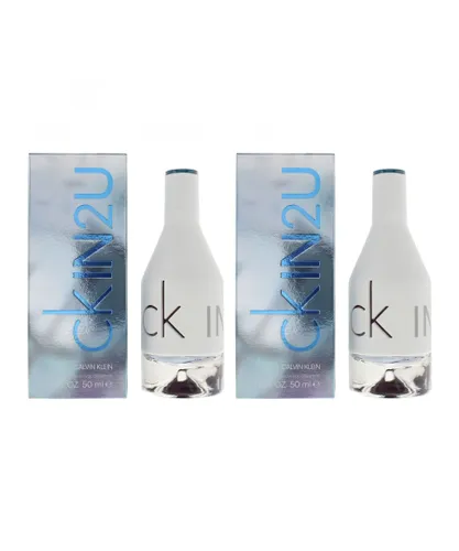 Calvin Klein Mens CKIN2U Eau De Toilette 50ml Spray For Him X 2 - One Size