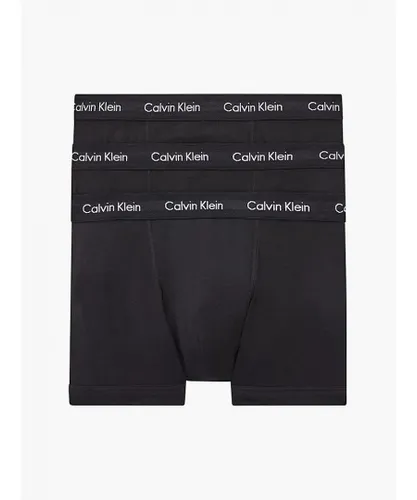Calvin Klein Mens Cotton 3 Pack Trunks - Black
