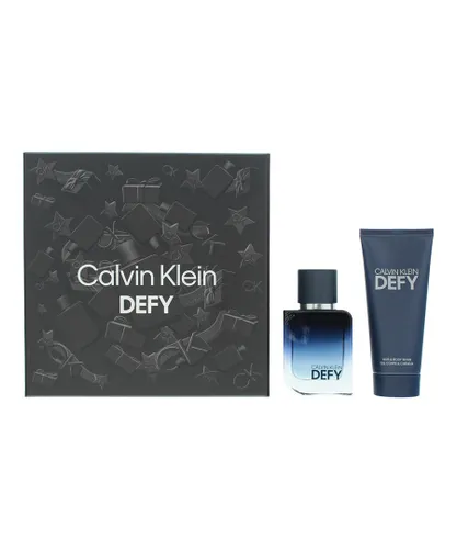 Calvin Klein Mens Defy Eau De Parfum 50ml + Hair & Body Wash 100ml Gift Set - NA - One Size