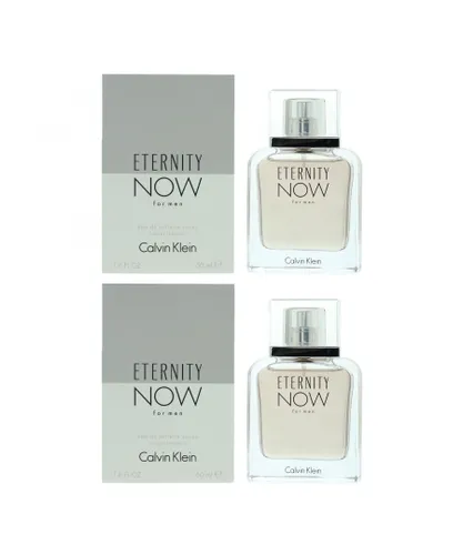 Calvin Klein Mens Eternity Now For Men Eau de Toilette 50ml Spray For Him X 2 - NA - One Size