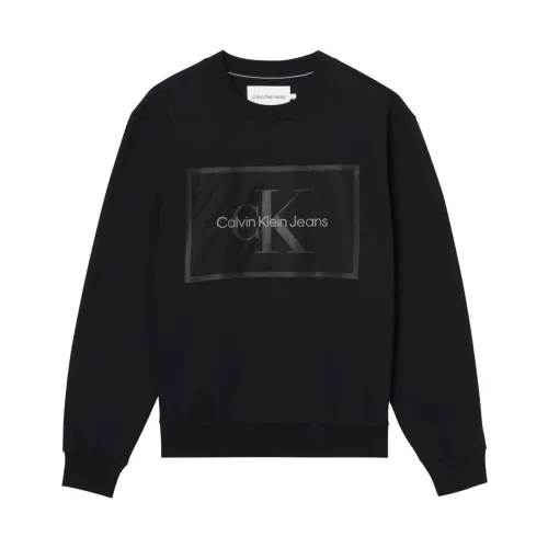 Calvin Klein , Men`s Logo Sweatshirt ,Black male, Sizes: