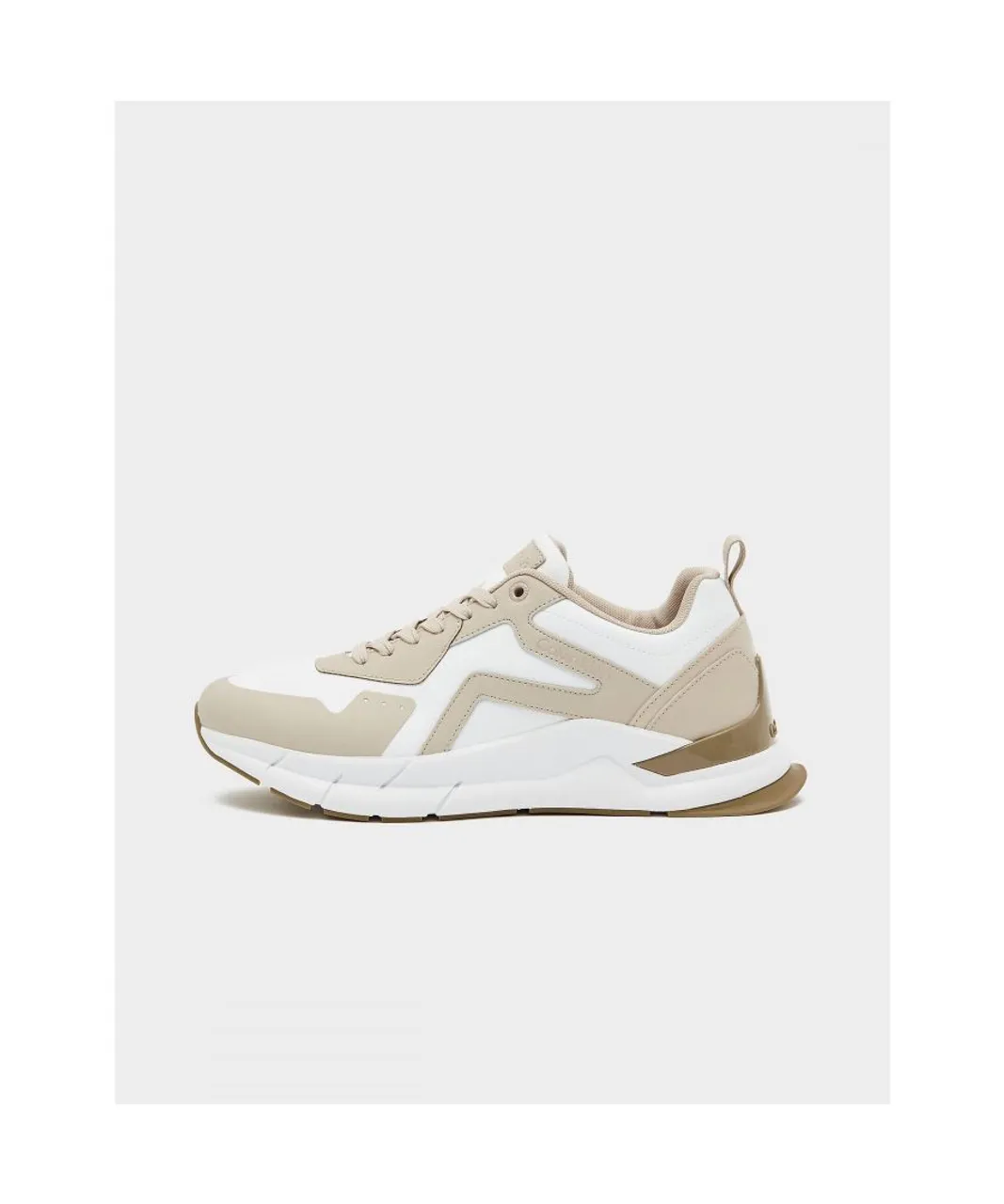 Calvin Klein Mens Low Top Lace-Up Trainers in White Leather