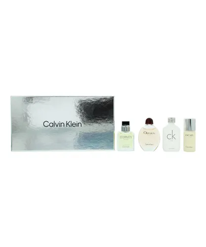 Calvin Klein Mens Men Mini Eau De Toilette Gift Set 4 x 15ml - Obsession,CK One,Escape,Eternity - One Size