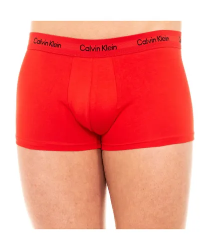 Calvin Klein Mens Pack-3 Boxers breathable fabric and anatomical front U2664G men - Red