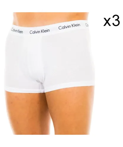 Calvin Klein Mens Pack-3 Boxers breathable fabric and anatomical front U2664G men - White
