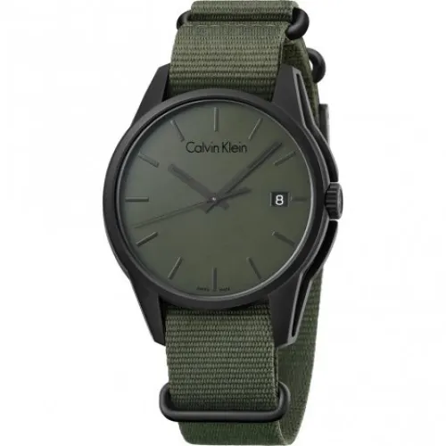 Calvin Klein , Men`s Quartz Watch with Colorful Dial and Stainless Steel Case ,Green male, Sizes: ONE SIZE