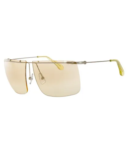 Calvin Klein Mens rectangular-shaped metal sunglasses CK2133S - Yellow - One