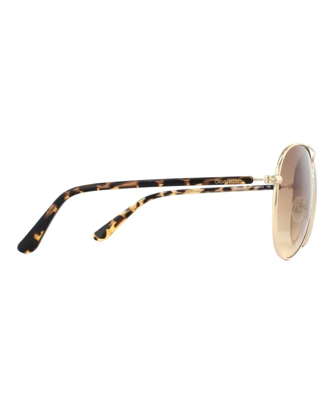 Calvin Klein Mens Sunglasses CK19314S 717 Gold Tortoise Brown Gradient Metal (archived) - One