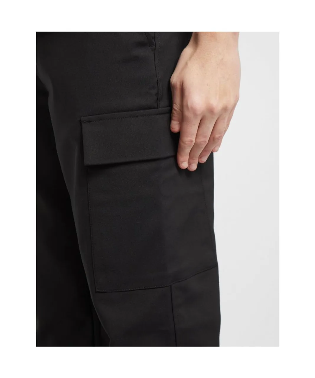 Calvin Klein Mens Tech Tapered Cargo Pants in Black Cotton