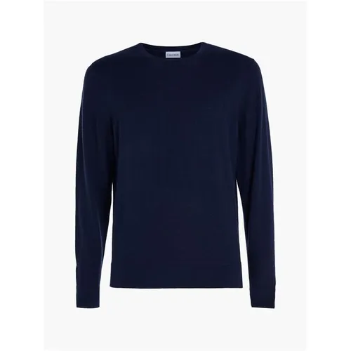 Calvin Klein Merino Crew Neck Sweater - Blue
