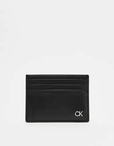 Calvin Klein metal CK card holder in black