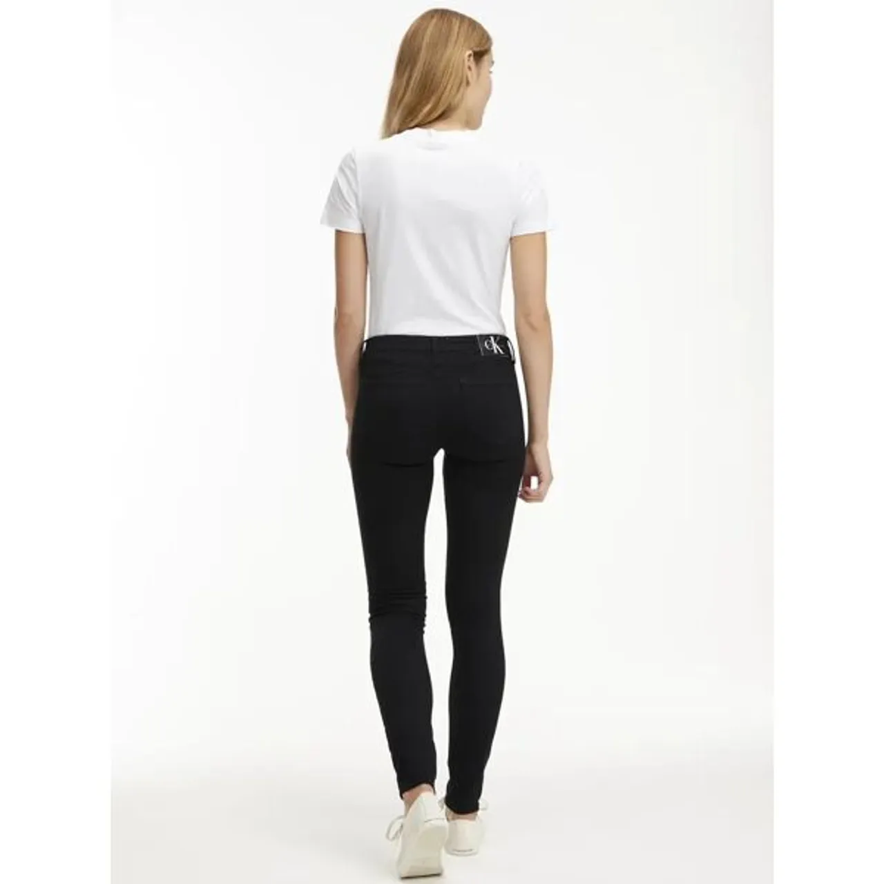 Calvin Klein Mid Rise Skinny Jeans, Black - Black - Female