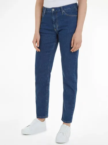 Calvin Klein Mid Rise Slim Fit Organic Cotton Blend Jeans, Blue - Blue - Female