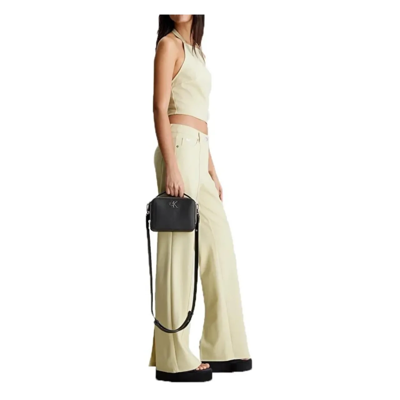 Calvin Klein , Minimal Monogram Camera Women's Bag ,Black female, Sizes: ONE SIZE