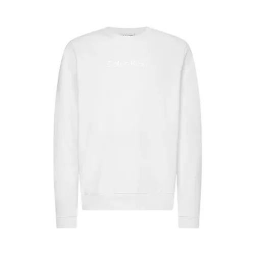 Calvin Klein , Modern Front Logo Sweatshirt ,White male, Sizes: