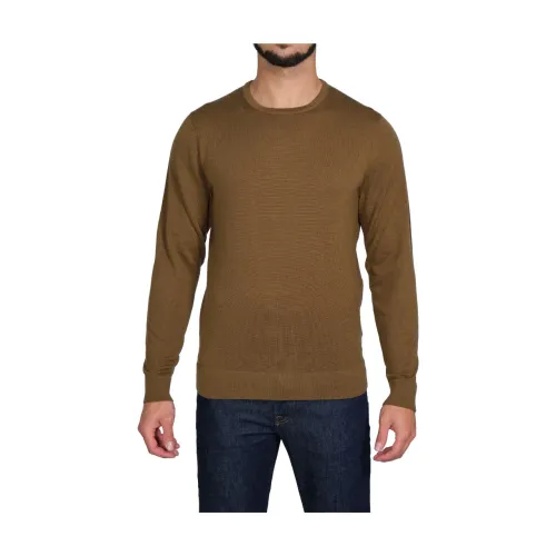 Calvin Klein , Modern Merino Wool Sweater ,Brown male, Sizes: