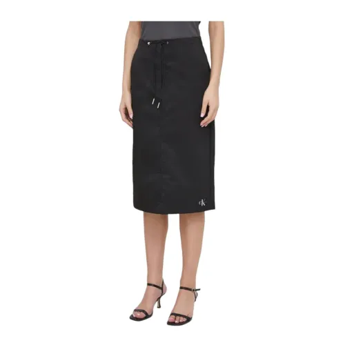 Calvin Klein , Modern Midi Skirt ,Black female, Sizes: