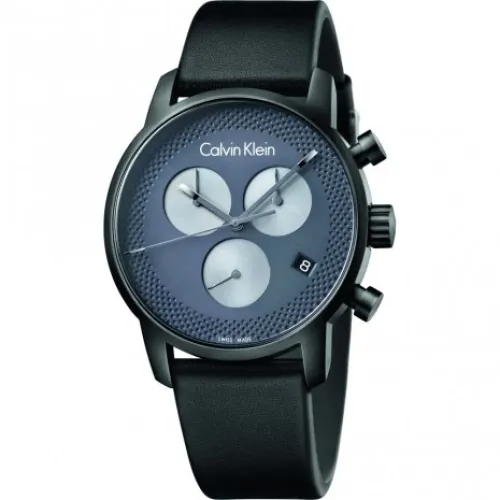 Calvin Klein , Modern Quartz Watch with Stainless Steel Case and Leather Strap ,Black female, Sizes: ONE SIZE