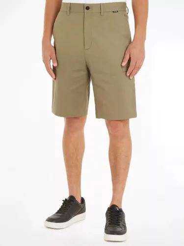 Calvin Klein Modern Twill Cargo Shorts, Green - Green - Male