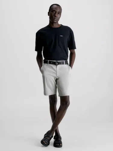 Calvin Klein Modern Twill Minimal Slim Fit Belted Shorts - Stony Beige - Male