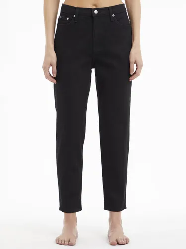Calvin Klein Mom Fit Cropped Jeans - Black Denim Rinse - Female