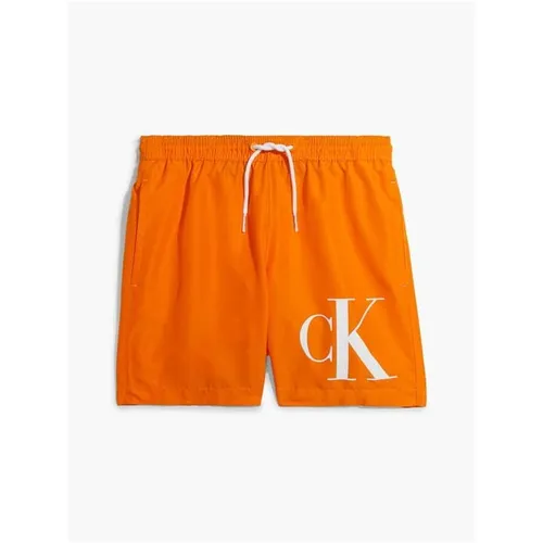 Calvin Klein Monogram Boys Swim Shorts - Orange