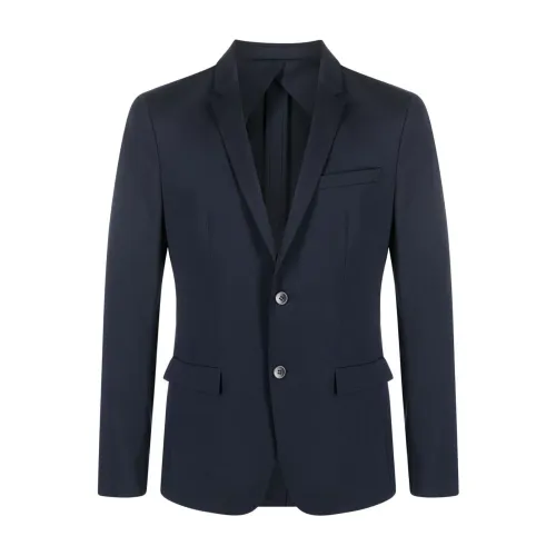 Calvin Klein , Navy Blue Single-Breasted Blazer ,Blue male, Sizes: