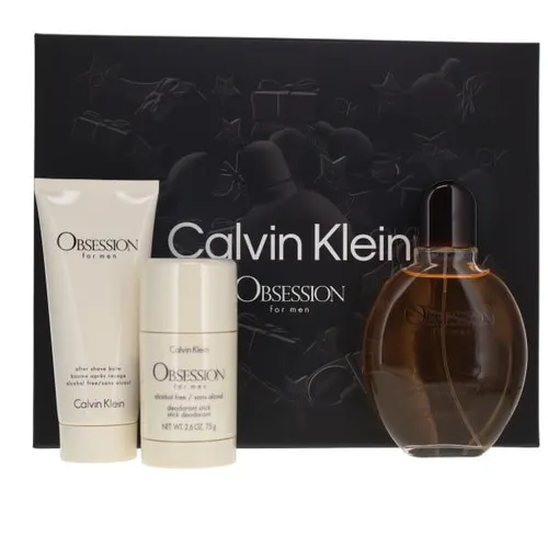 Calvin Klein Obsession Men 125ml Eau de Toilette Gift Set 75ml Deodorant, 100ml Aftershave Balm for Him