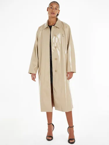 Calvin Klein Oversized Coated Raincoat, Travertine - Travertine - Female