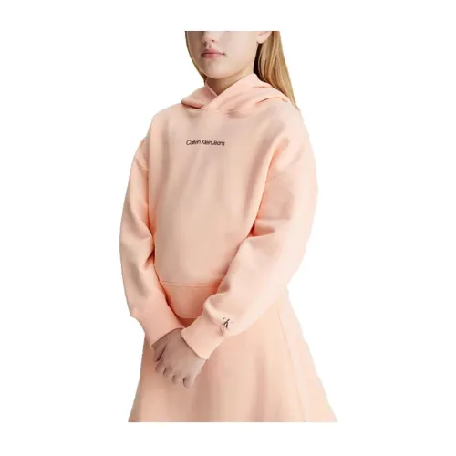 Calvin Klein , Oversized Hooded Sweatshirt ,Orange female, Sizes: