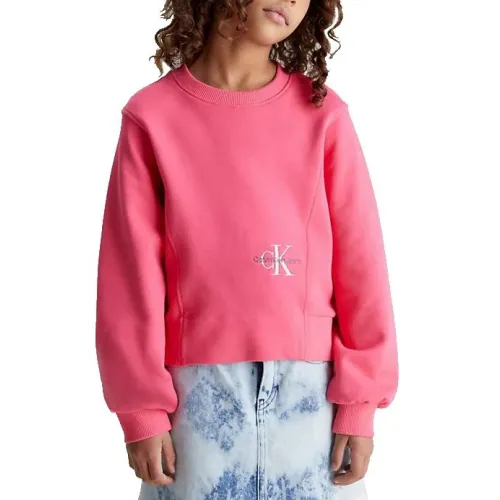 Calvin Klein , Pink Monogram Sweatshirt ,Pink female, Sizes: