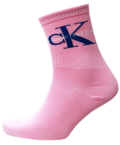 Calvin Klein Prism Pink Logo Crew Socks
