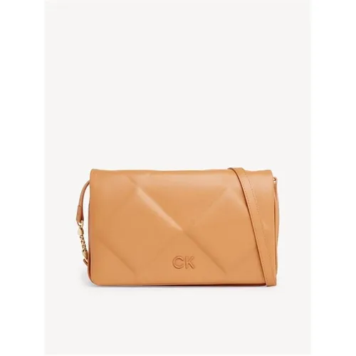 Calvin Klein Re-Lock Quilt Shoulder Bag - Brown