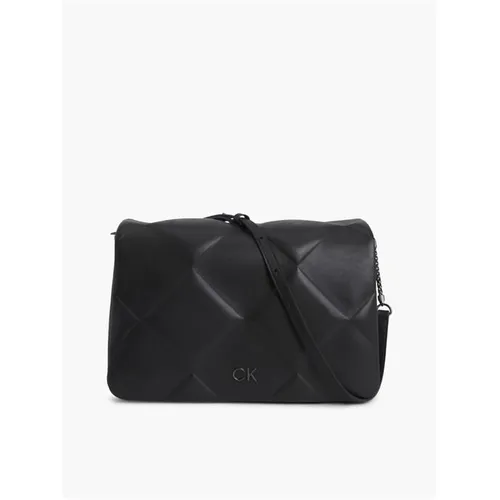 Calvin Klein Re-Lock Quilt Shoulder Bag Lg - Black