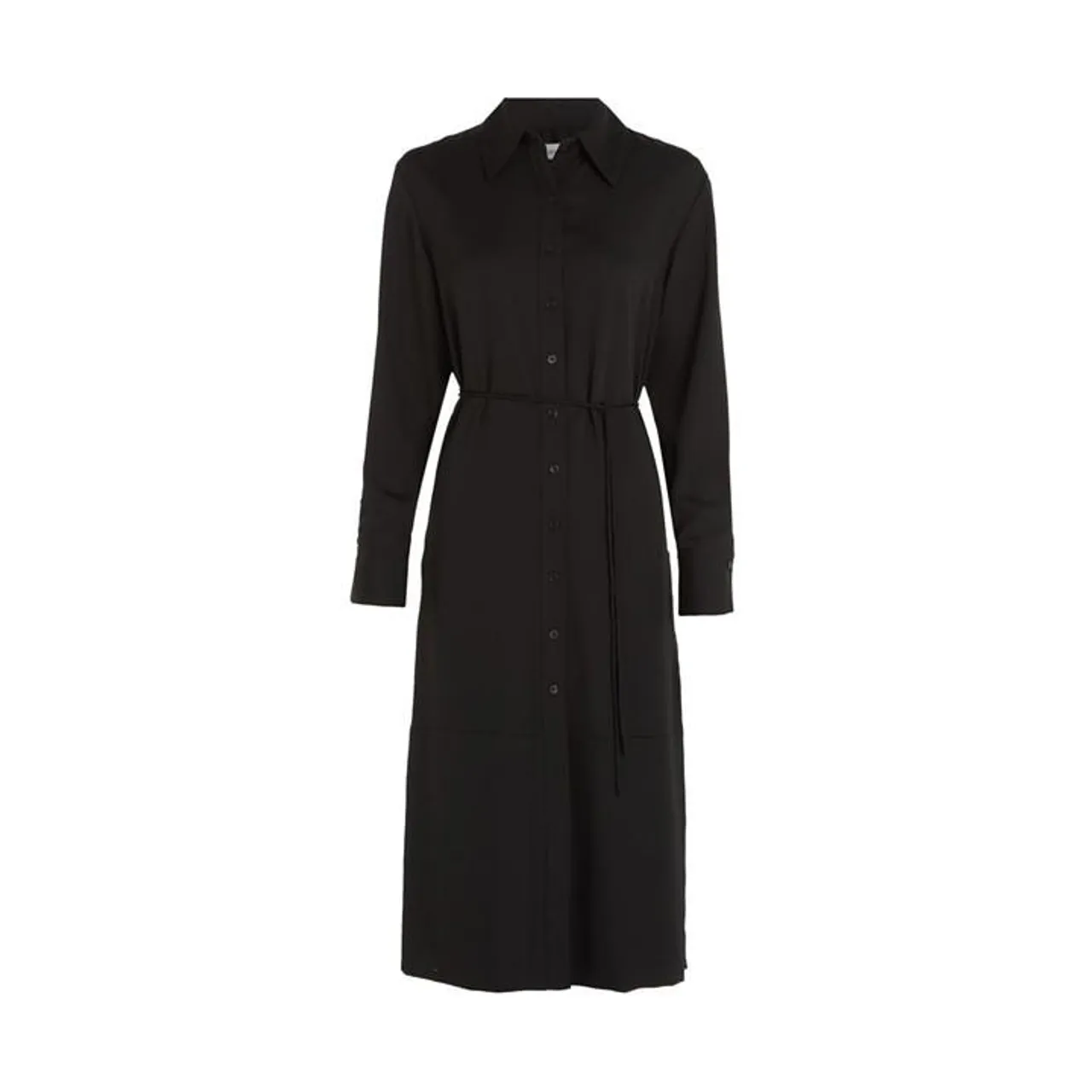 Calvin Klein Recycled Cdc Belted Shirt Dress - Black