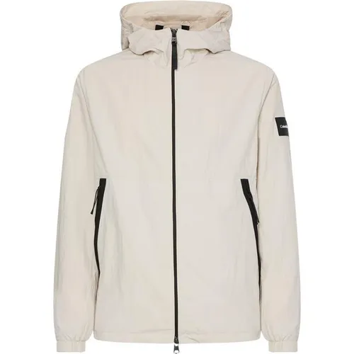 Calvin Klein Recycled Nylon Hooded Jacket - Beige