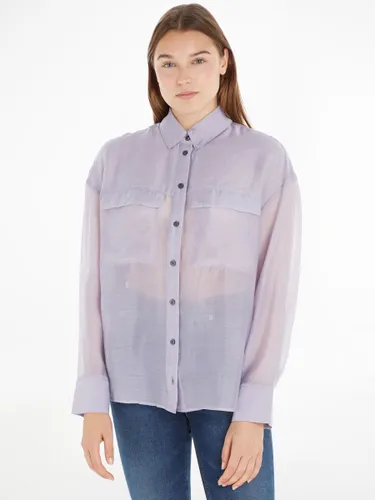 Calvin Klein Relaxed Long Sleeve Shirt, Lavender Aura - Lavender Aura - Female