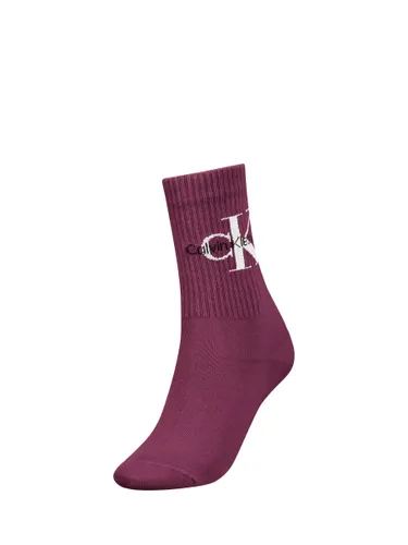 Calvin Klein Ribbed Logo Socks - Amaranth - Female