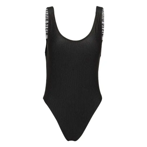 Calvin Klein , Scoop Back One Piece Swimsuit ,Black female, Sizes: